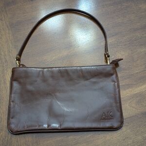 Vintage brown Anne Klein Genuine leather purse clutch shoulder bag